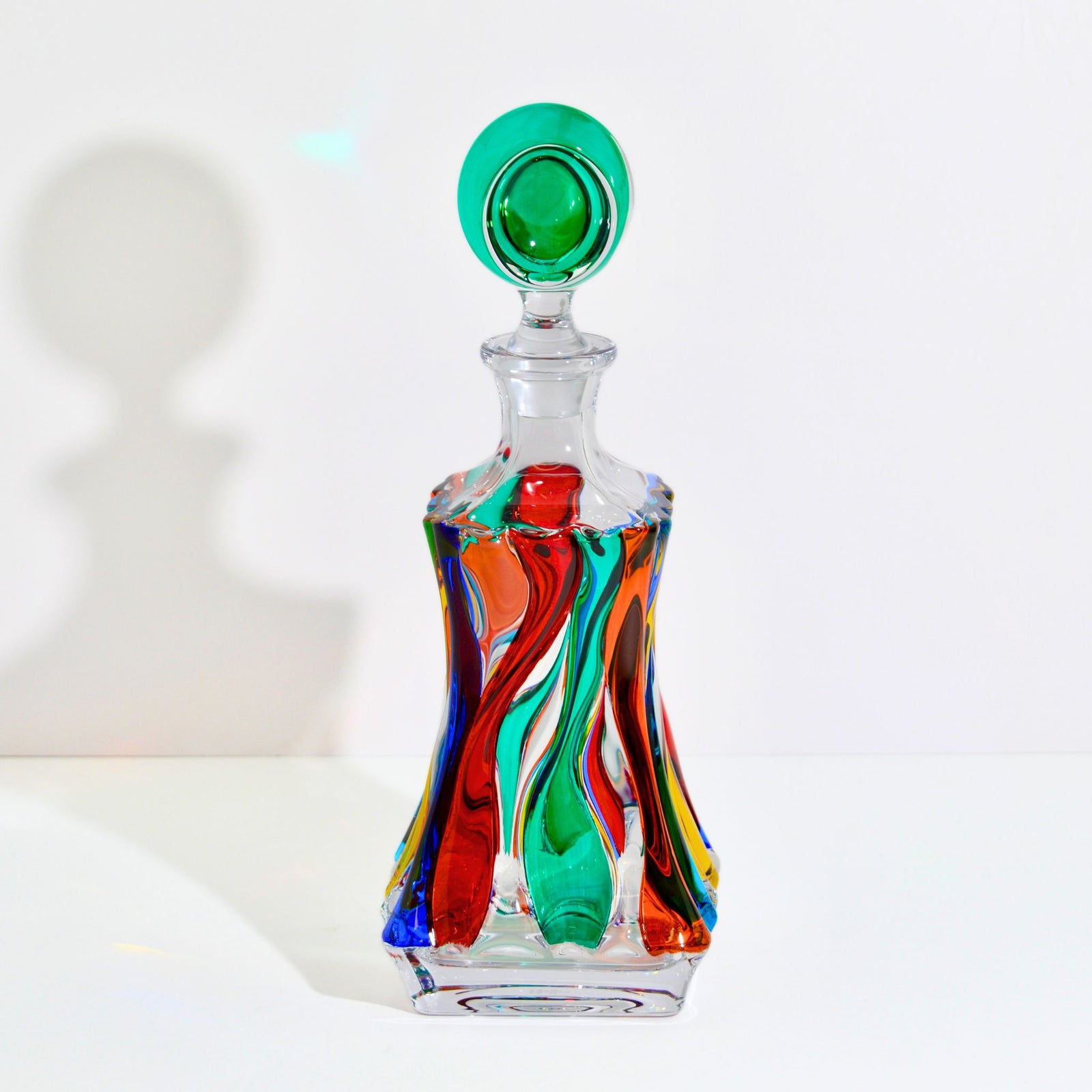 Jazz Square Decanter, Hand-Painted Italian Crystal - My Italian Decor