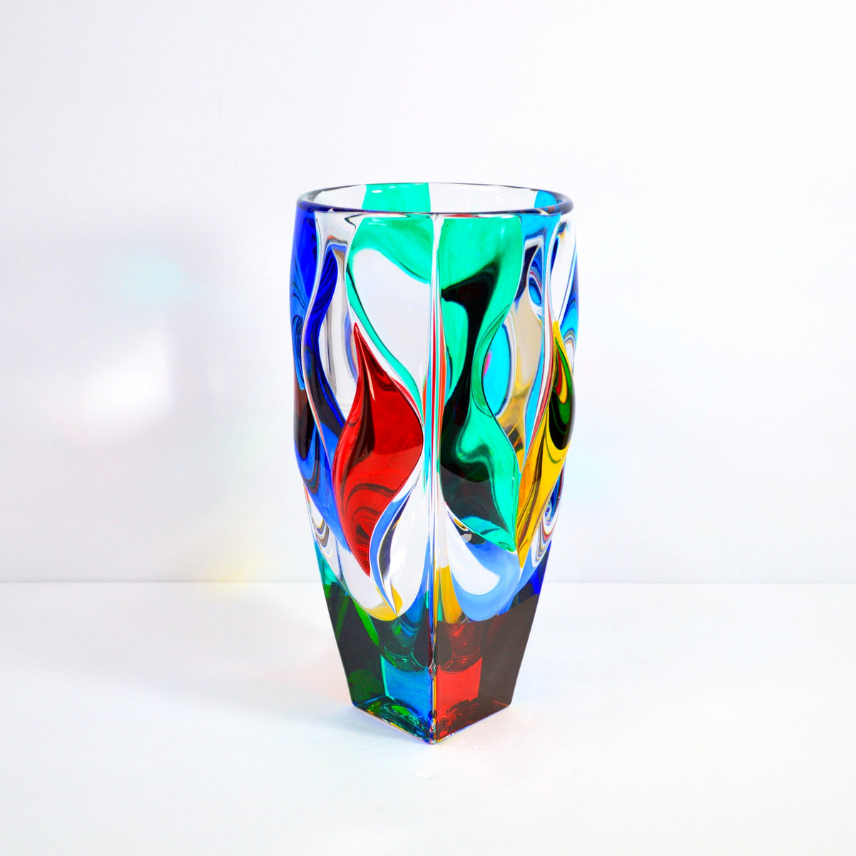 Jazz Vase, Hand Painted Italian Crystal, Made in Italy - My Italian Decor