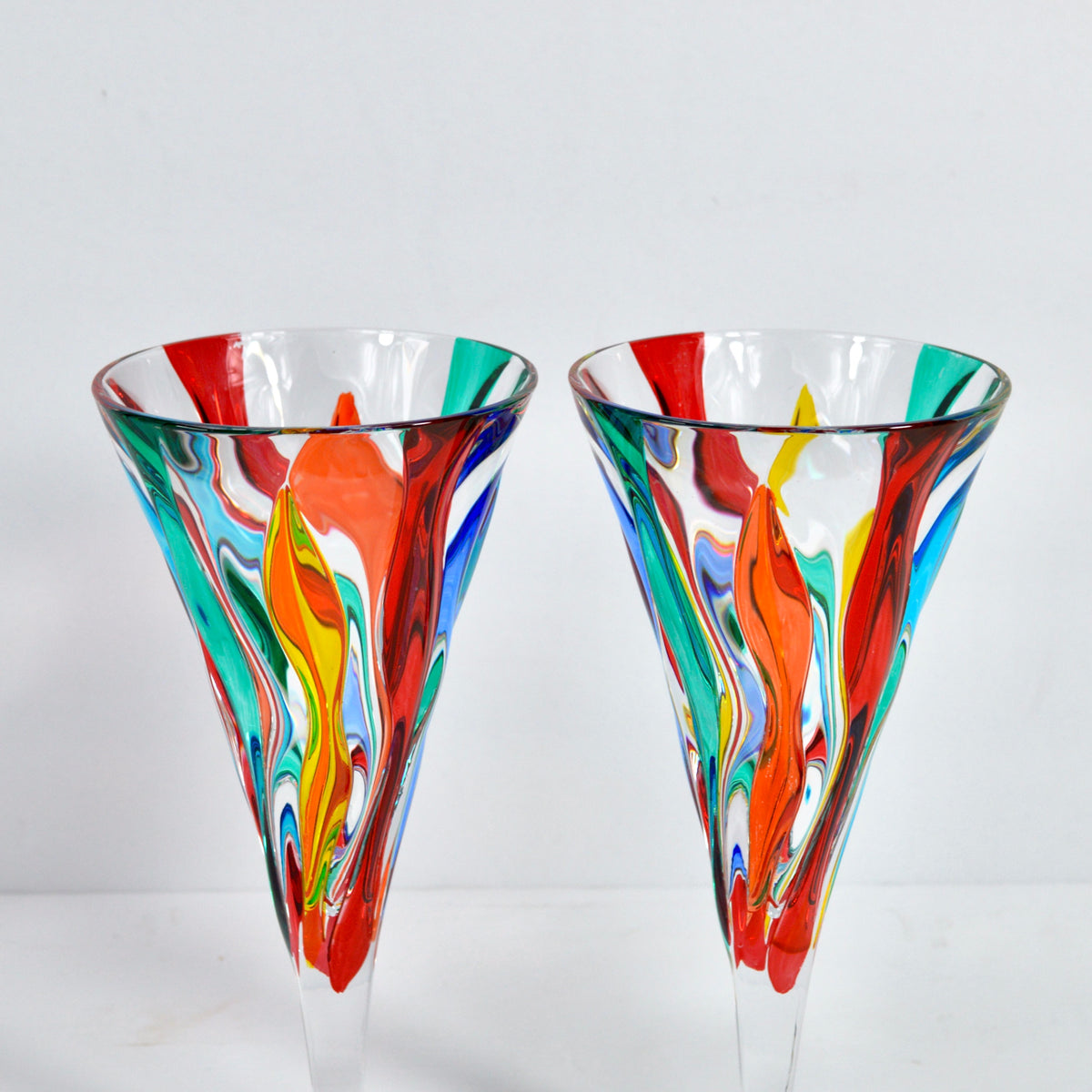 Jazz Italian Crystal Wine Glasses, Set of 2, Made in Italy - My Italian Decor