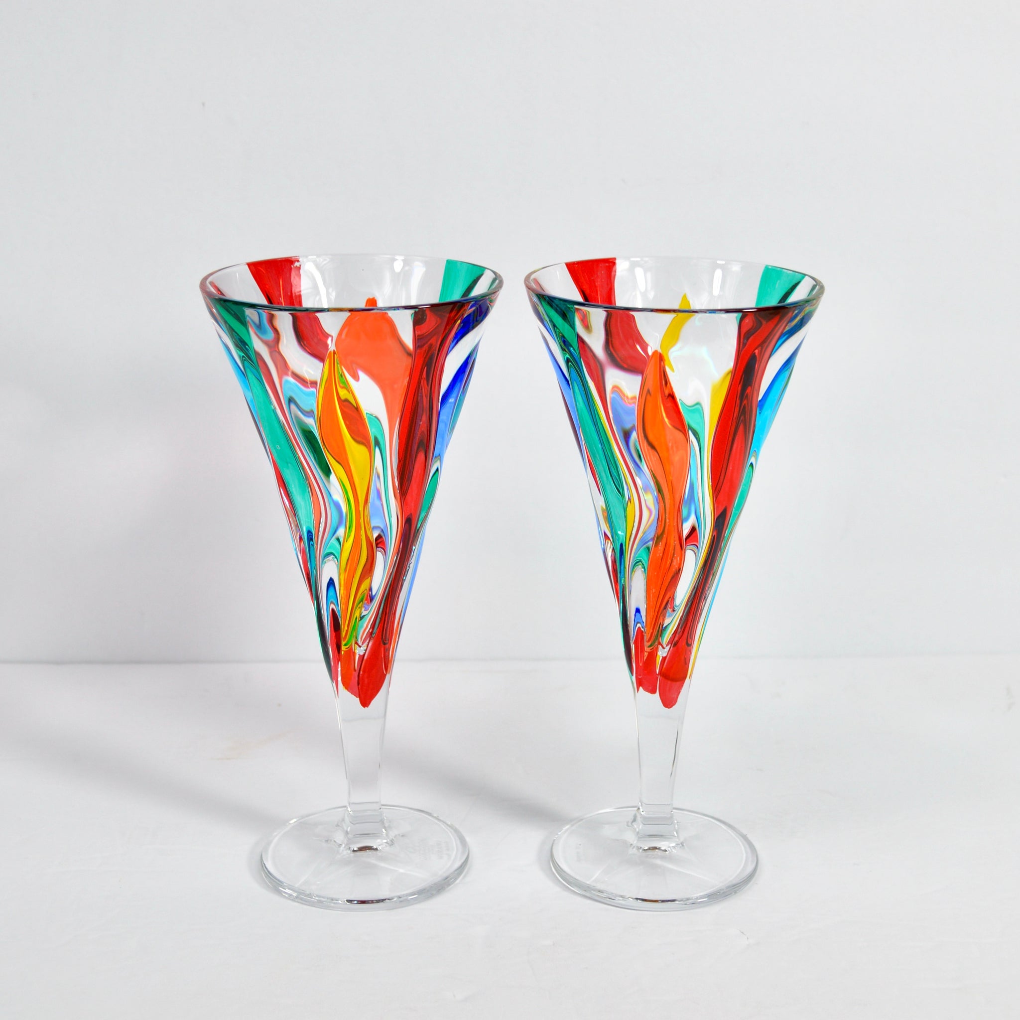 Jazz Italian Crystal Wine Glasses, Set of 2, Made in Italy