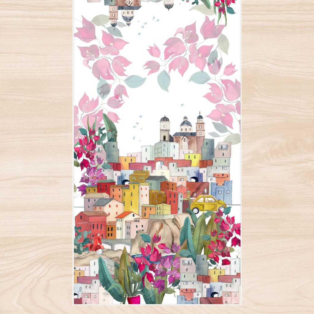 La Riviera Linen Table Runner, 19.5" x 59", Made in Italy - My Italian Decor