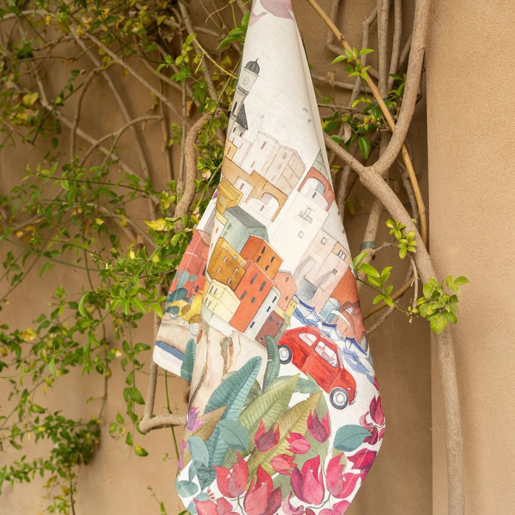 La Riviera Linen Kitchen Towel, Made in Italy - My Italian Decor