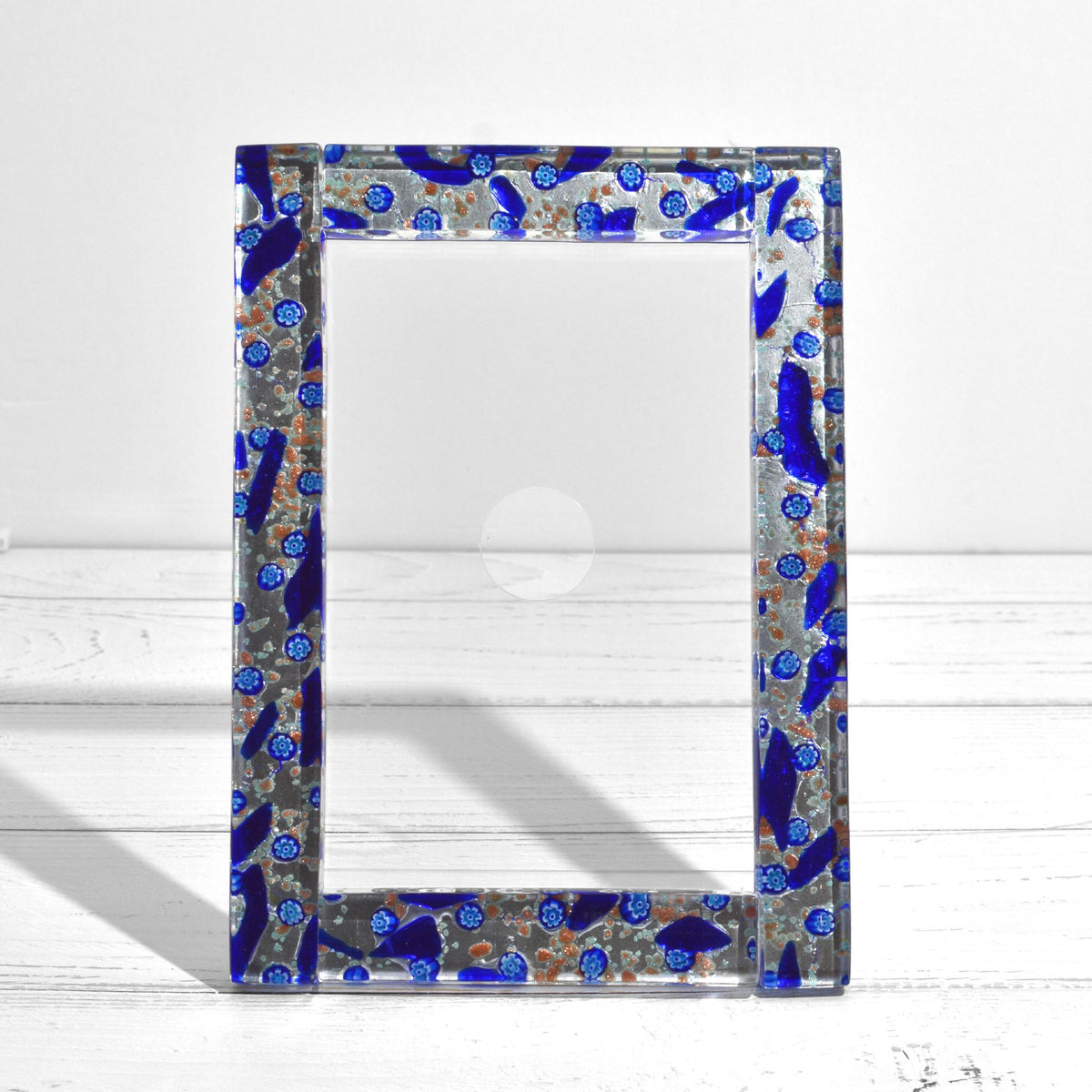 Blue Murano Glass Millefiori 5&quot; x 7&quot; Photo Frame, Made in Italy