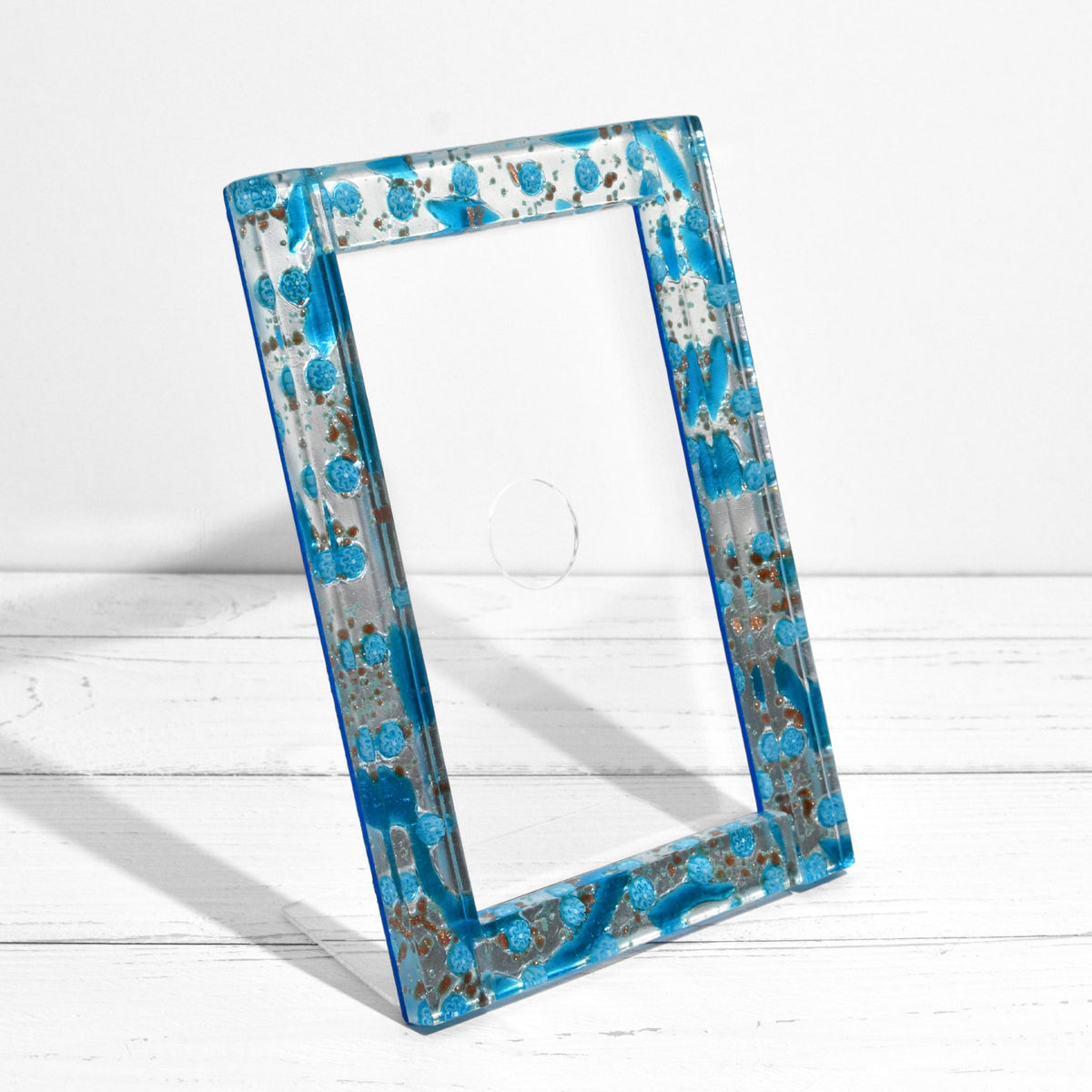 Blue Murano Glass Millefiori 5&quot; x 7&quot; Photo Frame, Made in Italy