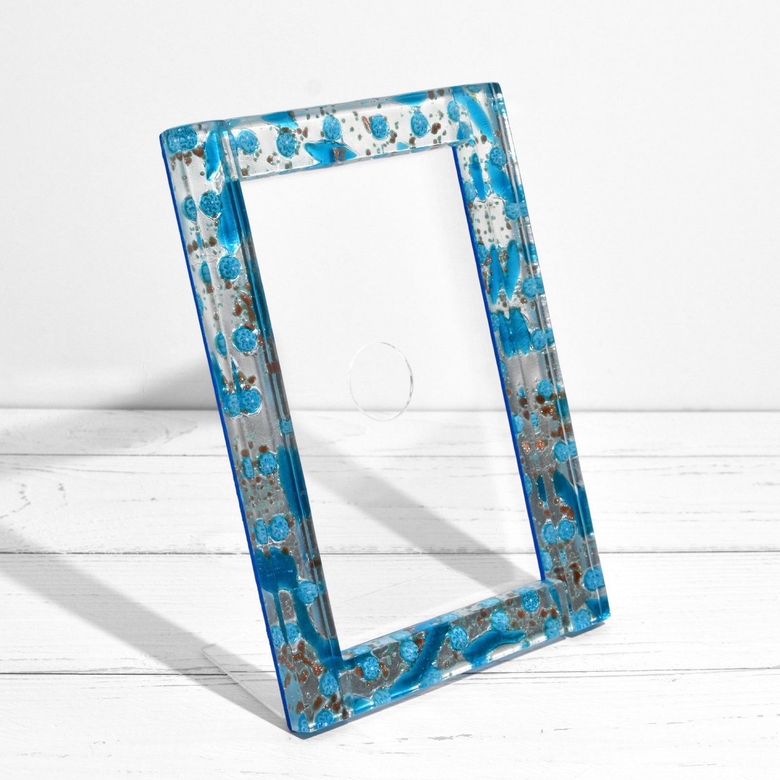 Blue Murano Glass Millefiori 5" x 7" Photo Frame, Made in Italy - My Italian Decor
