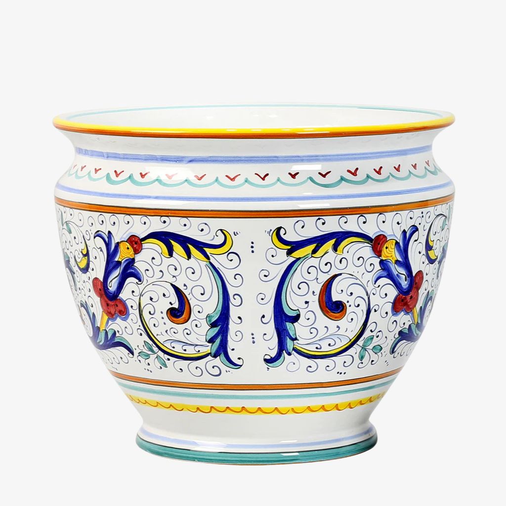 Large Hand Painted Bell Shaped Ceramic Planter, Ricco Design