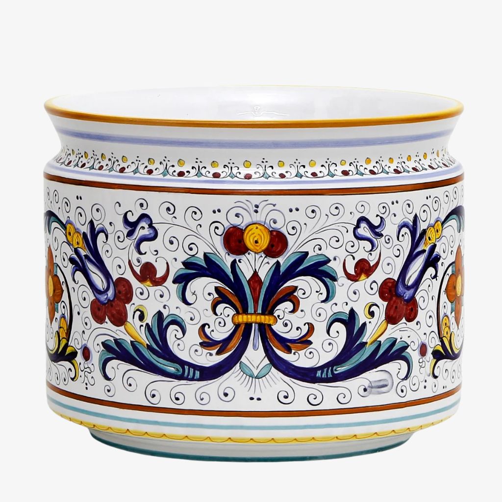 Large Hand Painted Ceramic Planter, Ricco Design