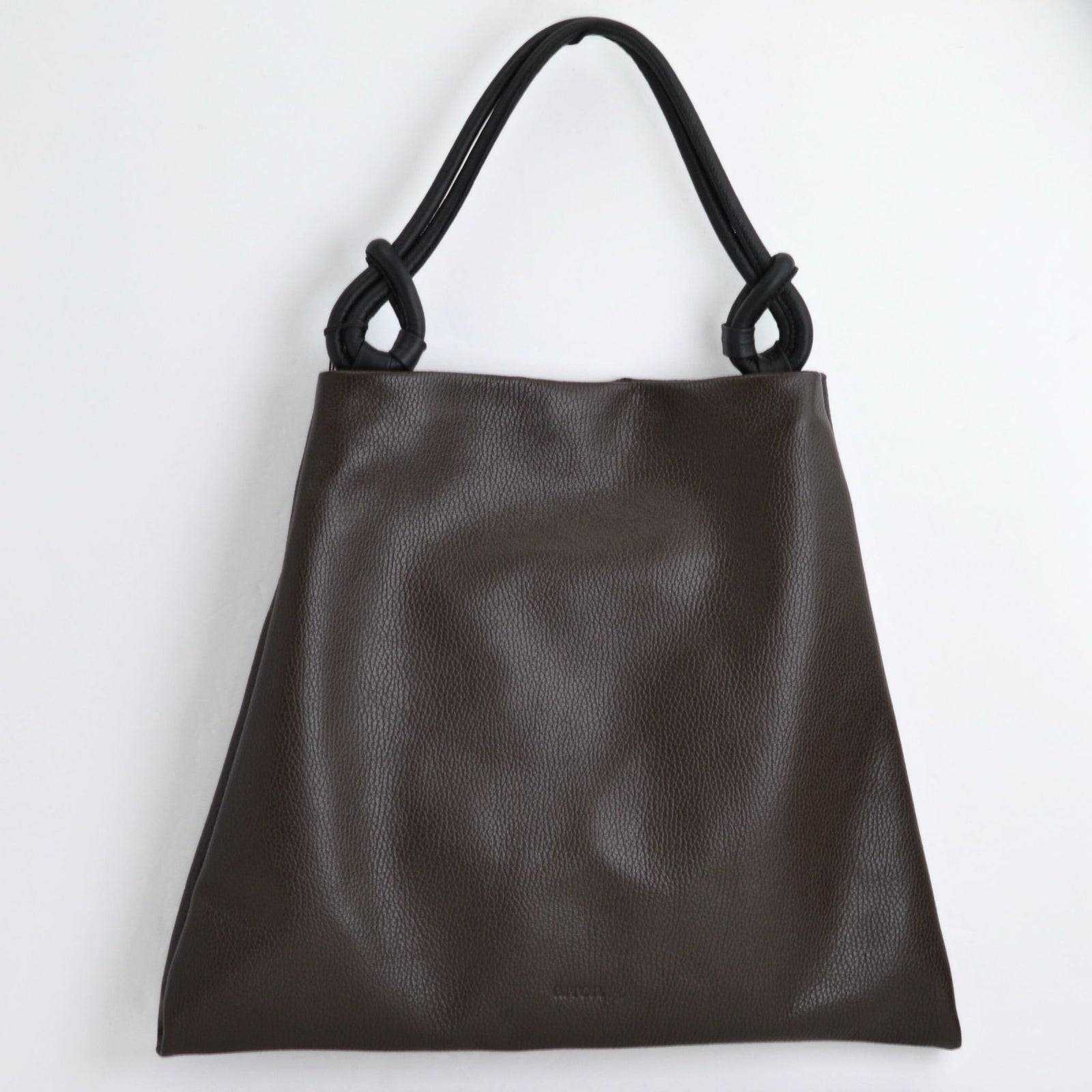 Large dark brown Poppy Hobo Bag by MyItalianDecor made of Italian leather, showcasing its spacious handbag design.