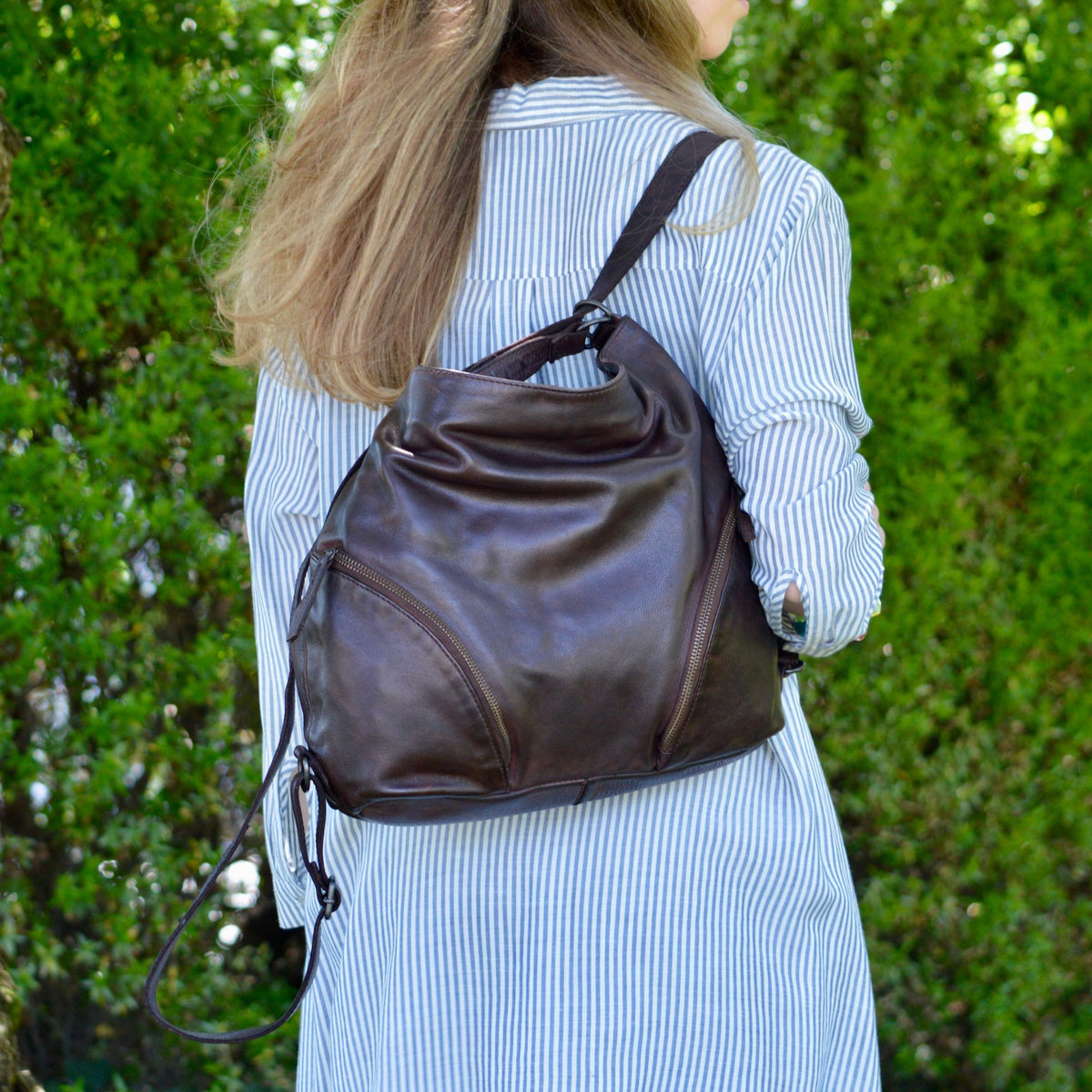 backpack leather convertible purse Lecce Italian Leather Convertible Handbag & Backpack