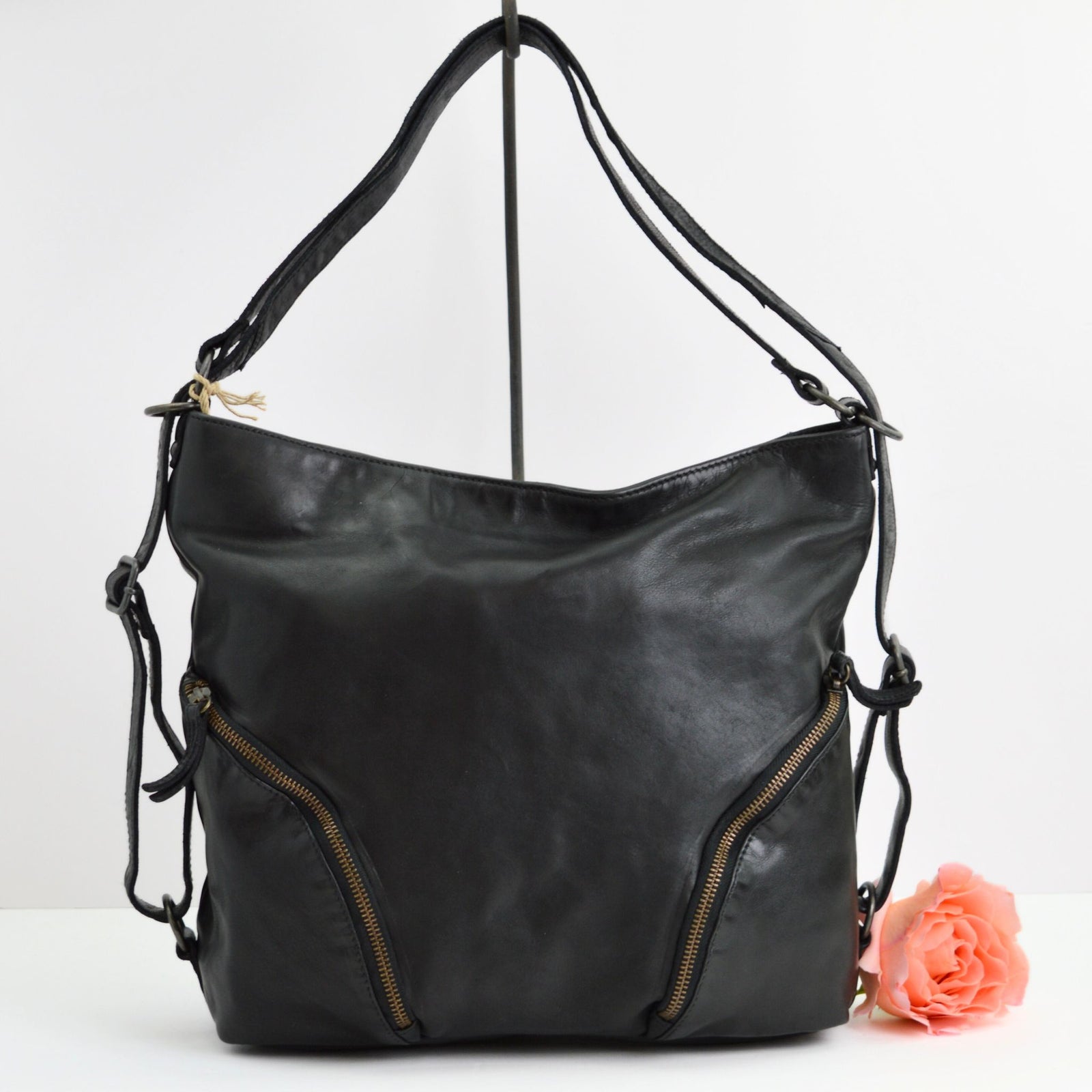 Lecce Italian Leather Convertible Handbag & Backpack - My Italian Decor