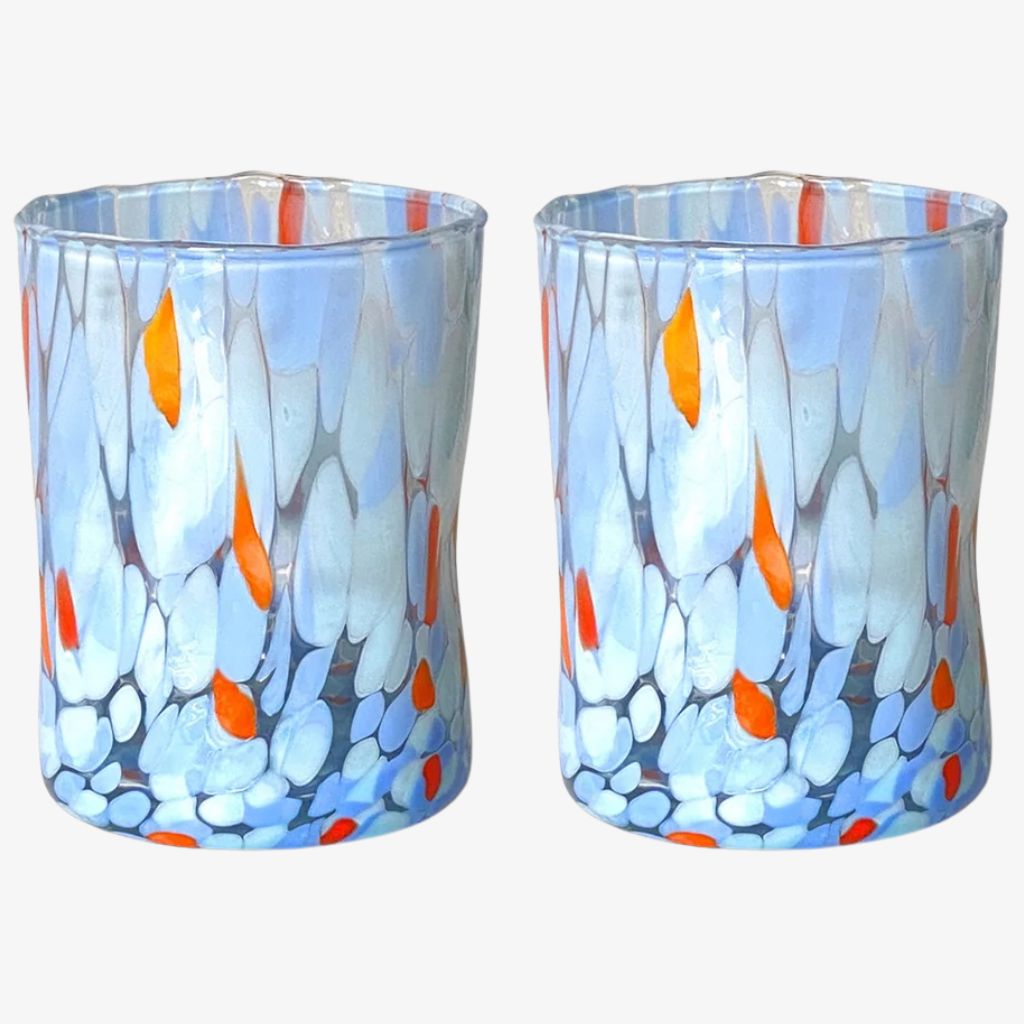 Terrazzo Murano Glass Tumblers, Set of 2 or 4, Made in Italy