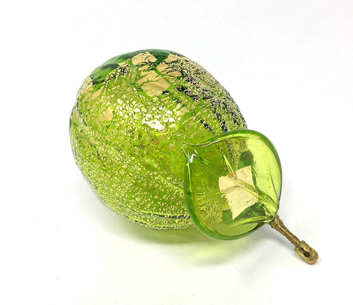 Blown Glass Lime Sculpture, Handmade Murano Glass, Made in Italy