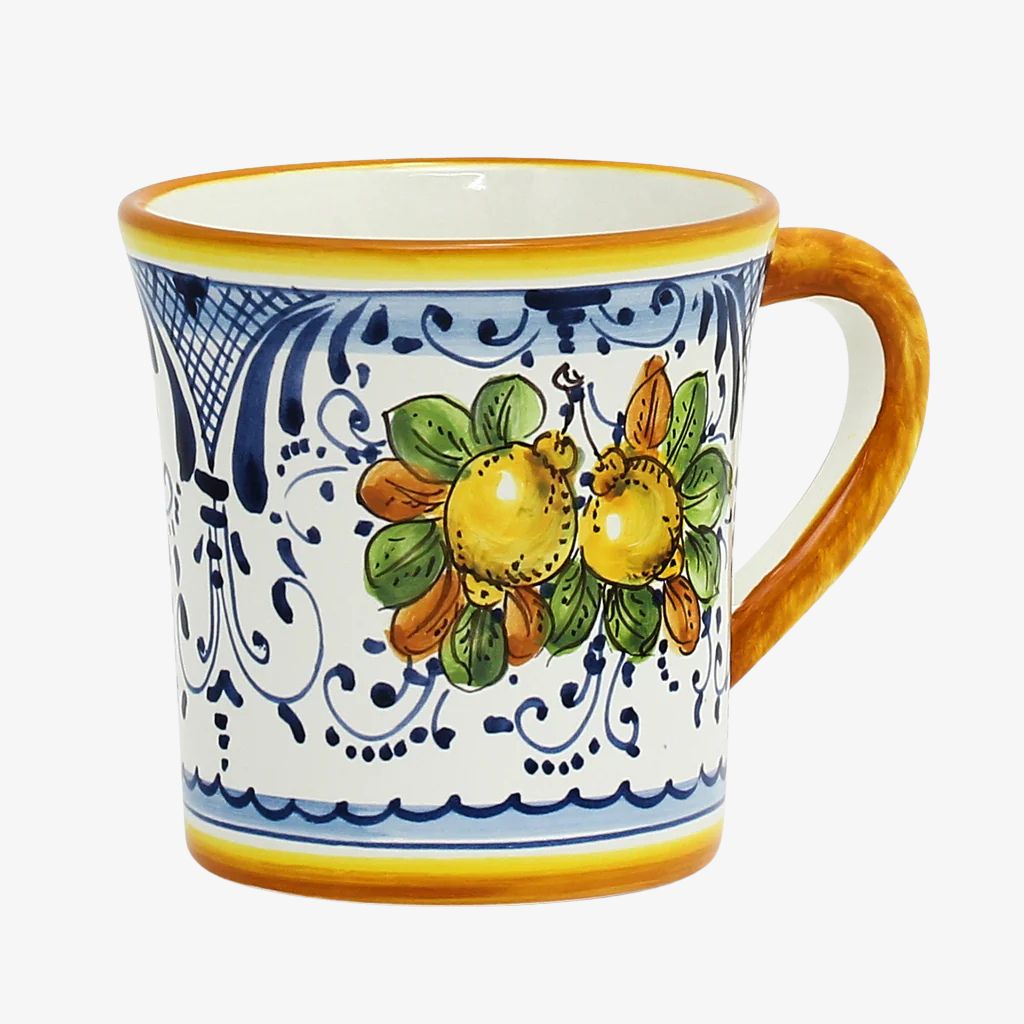 Hand Painted Ceramic Mug, Positano Limoni Design