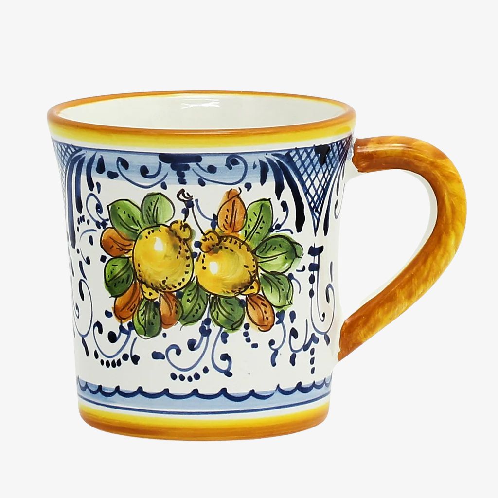 Hand Painted Ceramic Mug, Positano Limoni Design