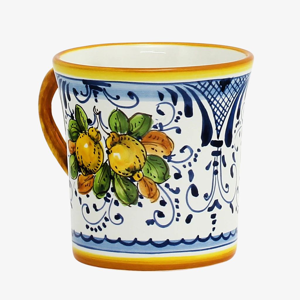 Hand Painted Ceramic Mug, Positano Limoni Design