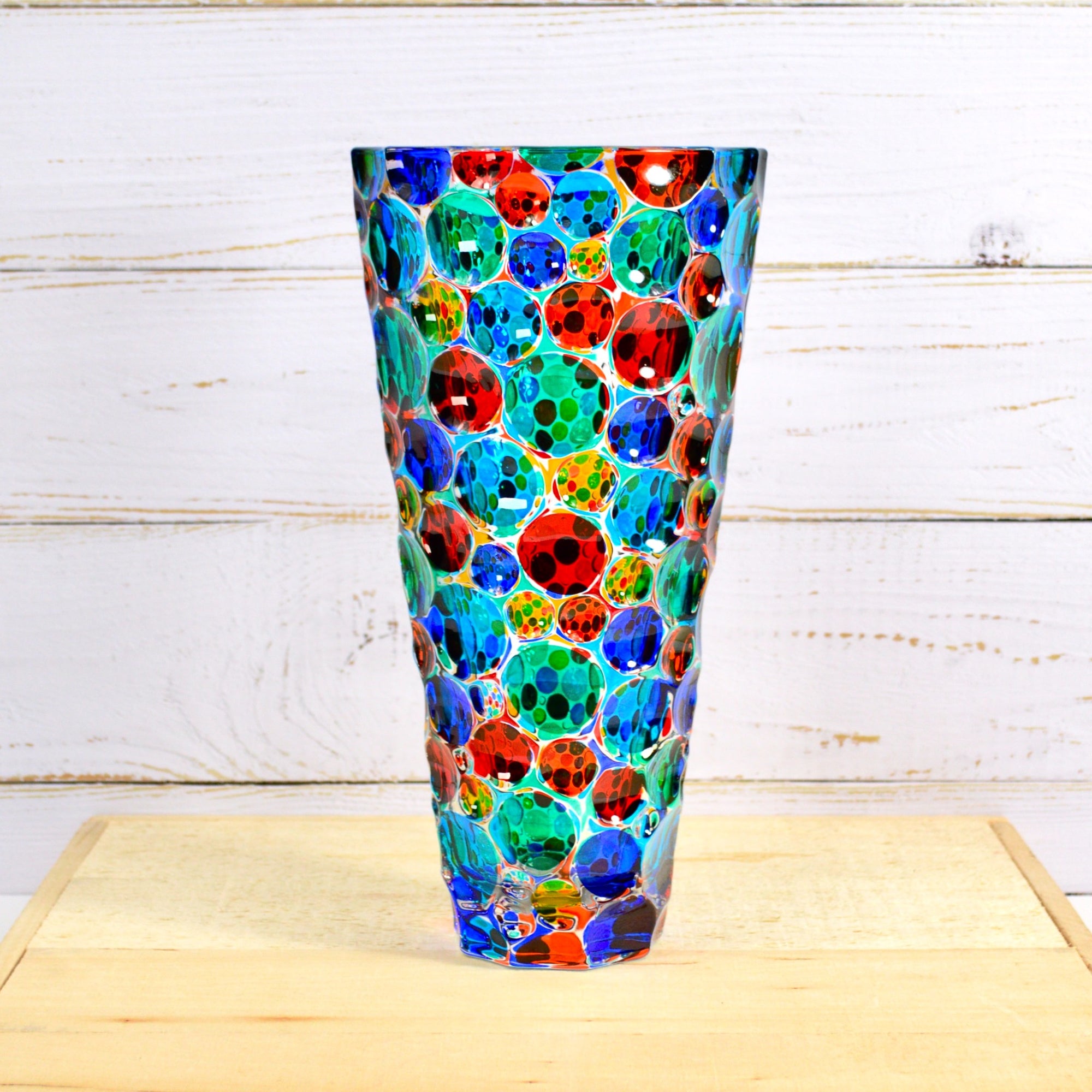 Lisboa Conico Vase, Hand Painted Crystal, Made in Italy - My Italian Decor