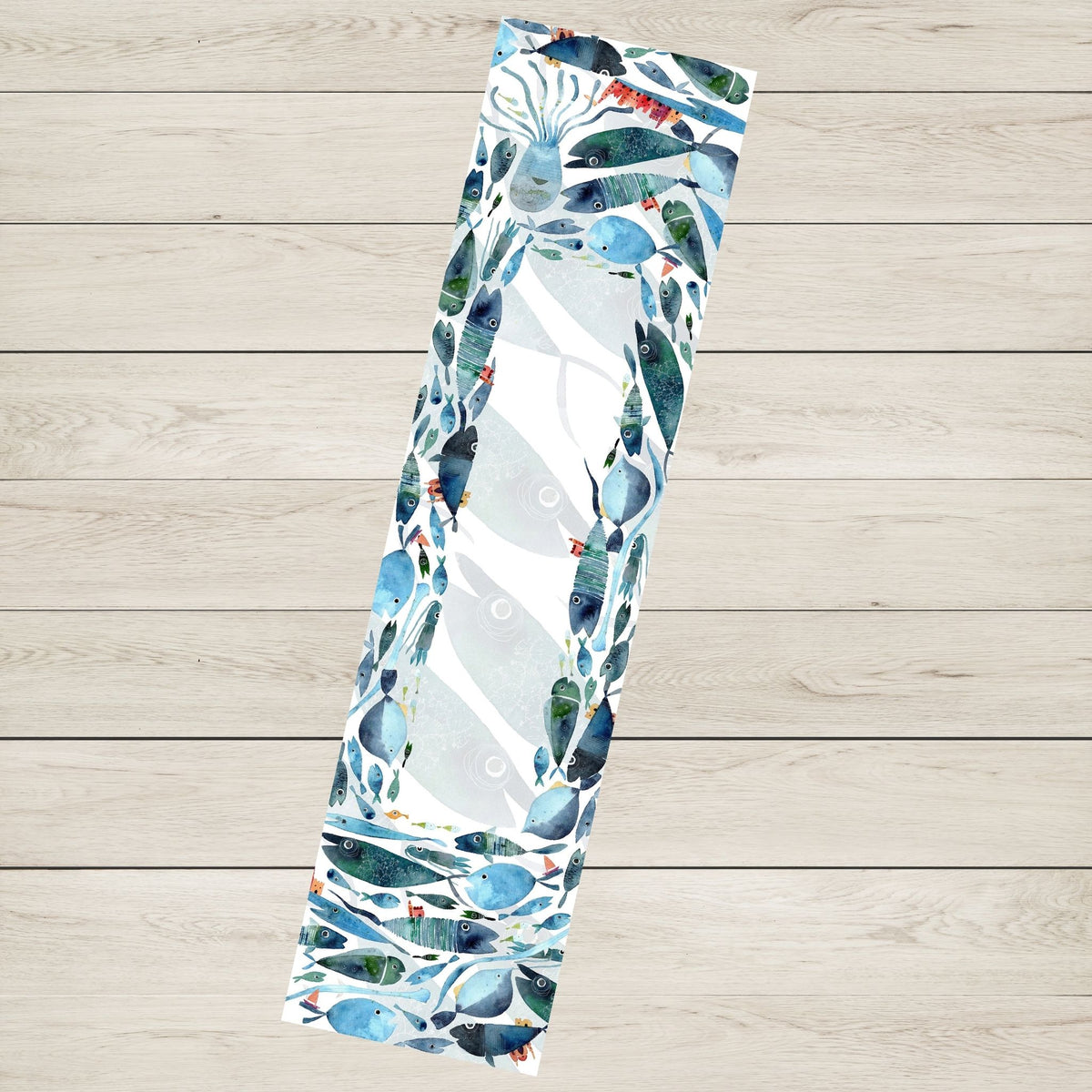 Fish Table Runner, 100% Linen, Made in Italy