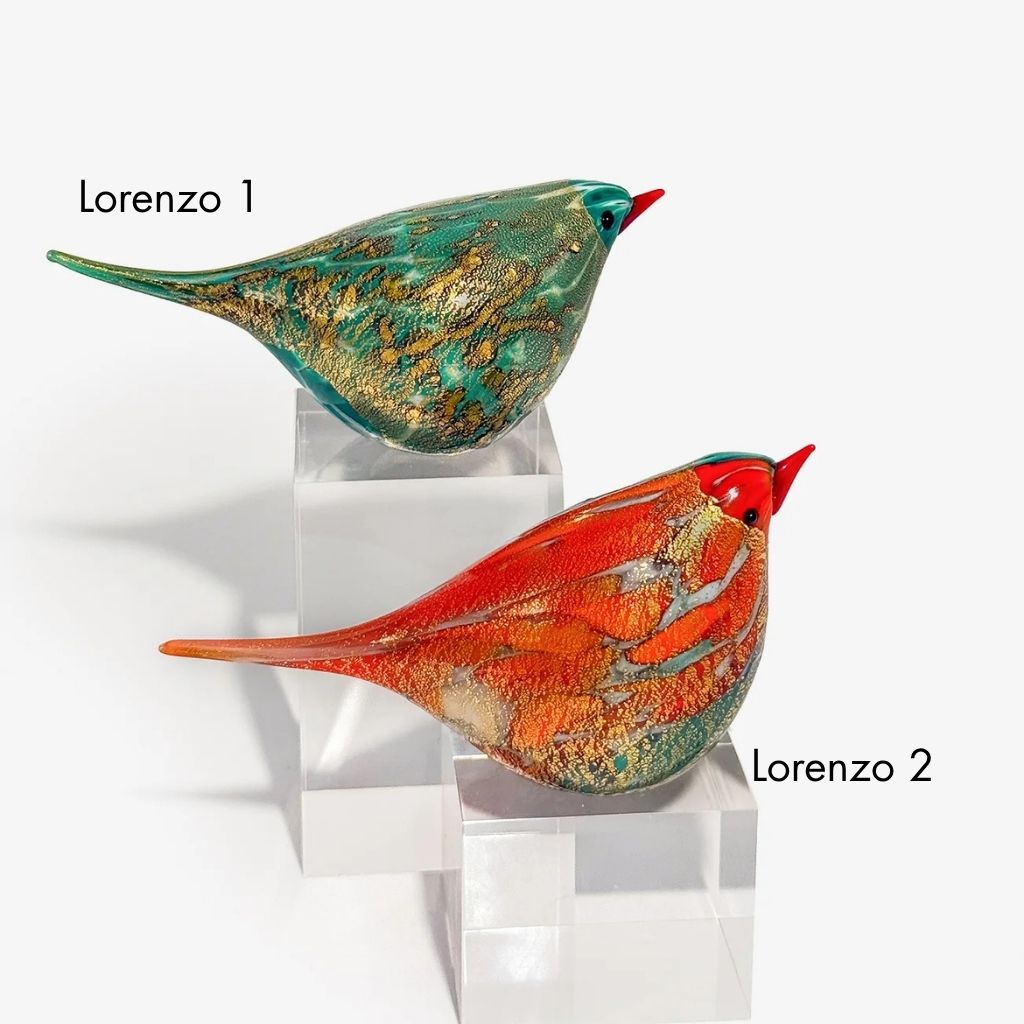Murano Blown Glass Lorenzo Chirpie Bird, Glass Art Figurine