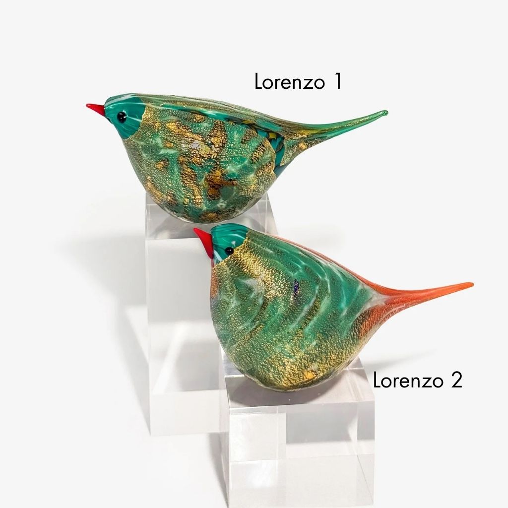 Murano Blown Glass Lorenzo Chirpie Bird, Glass Art Figurine