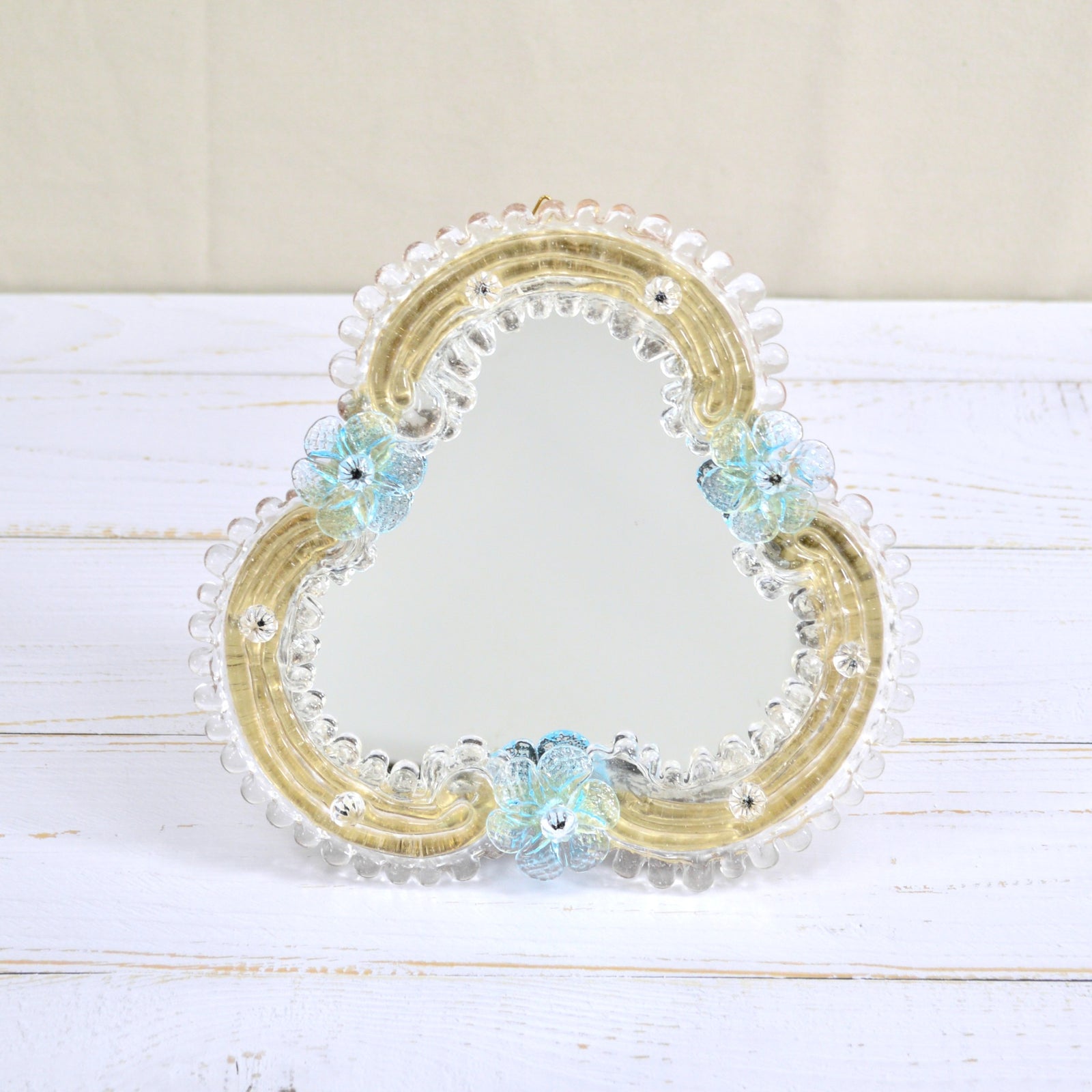Murano Glass Small Standing Vanity Mirror, Made in Italy - My Italian Decor