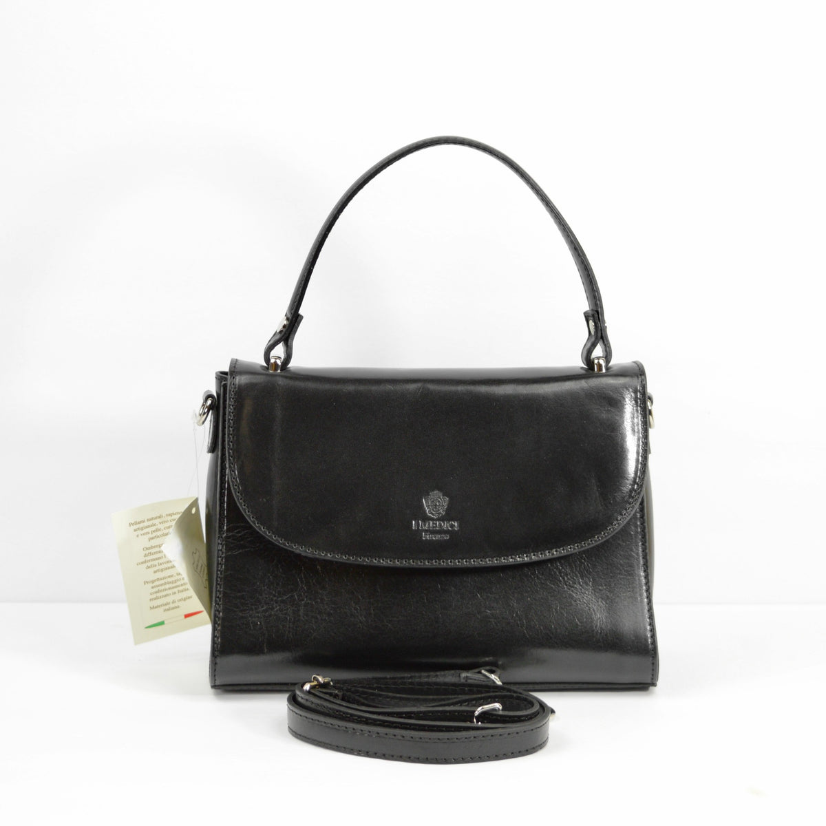 Lucera Italian Leather Handbag, Top Handle, Made in Italy - My Italian Decor