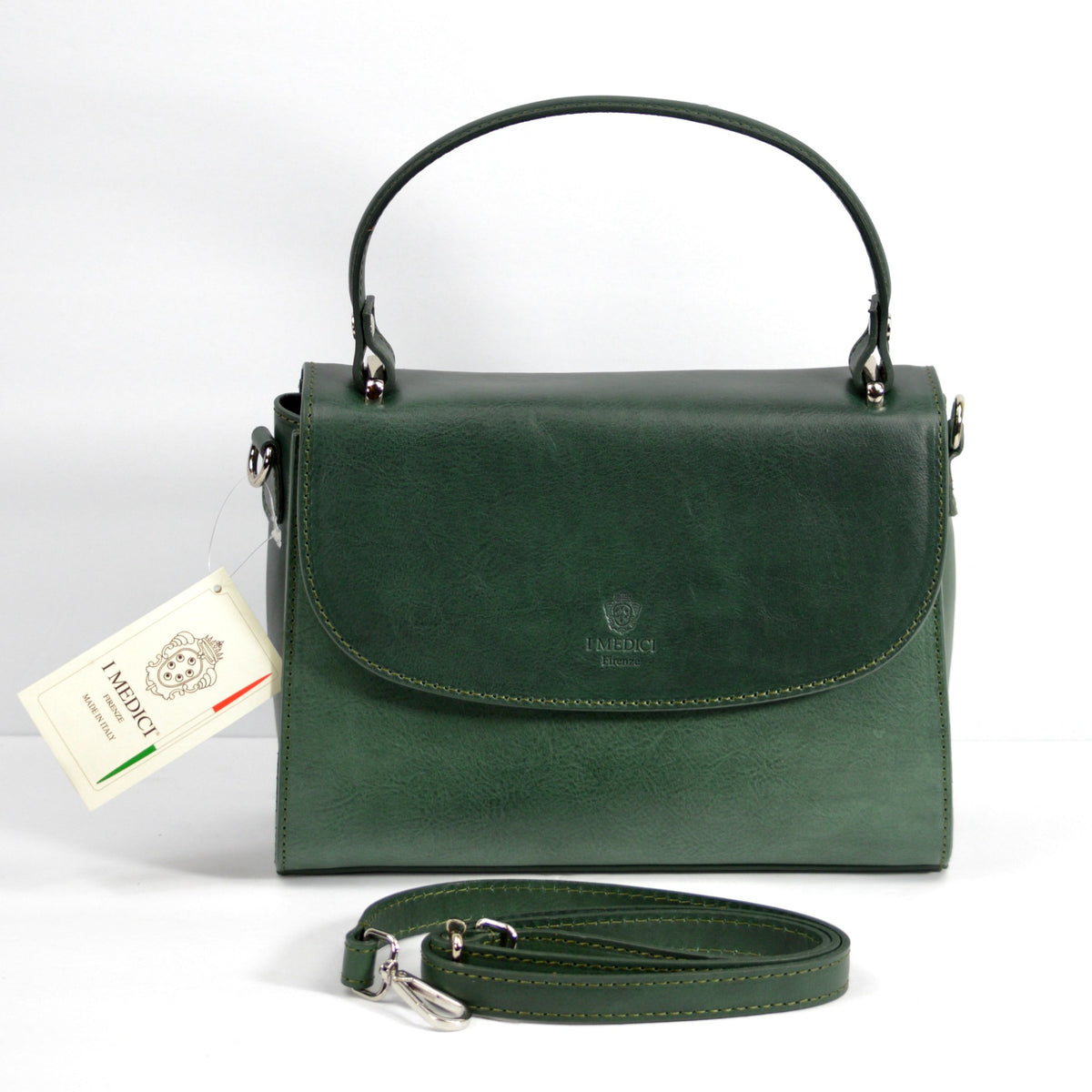 Lucera Italian Leather Handbag, Top Handle, Made in Italy - My Italian Decor