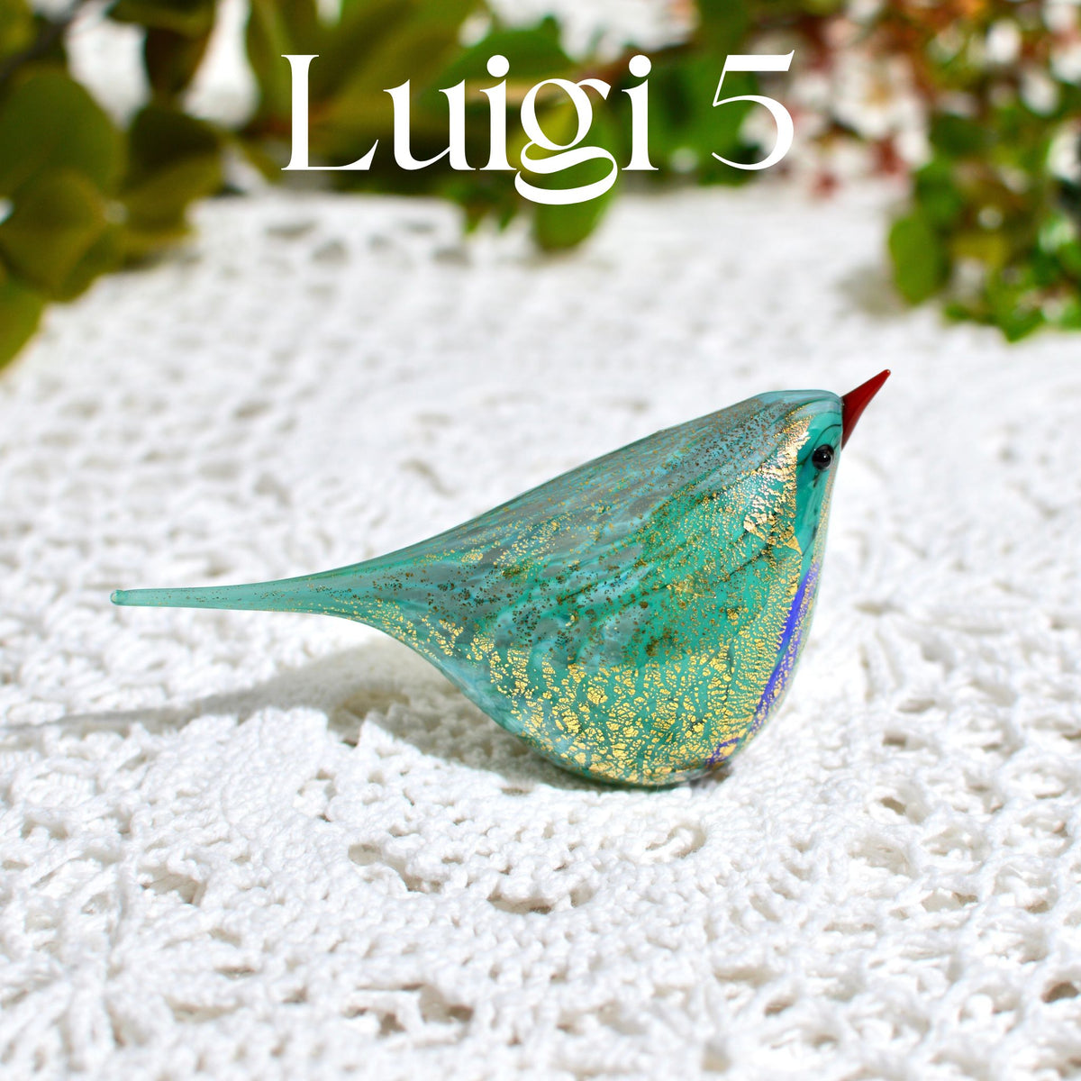 Murano Glass Hand Blown Chirpie Bird - Luigi, Teal, Green, Yellow - My Italian Decor