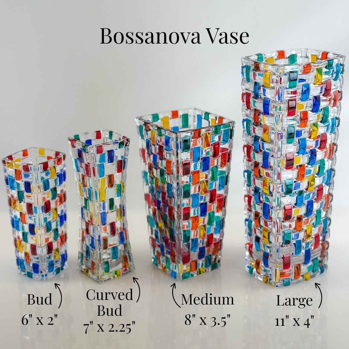 Bossanova Large Luxury Vase, Hand Painted Crystal, Made in Italy