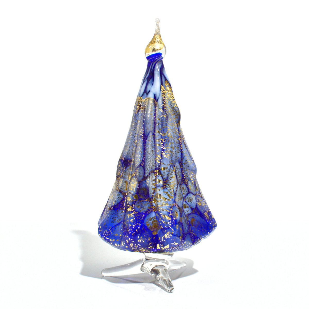 Murano Blown Glass Macchia Christmas Tree, Handmade, 24k Gold