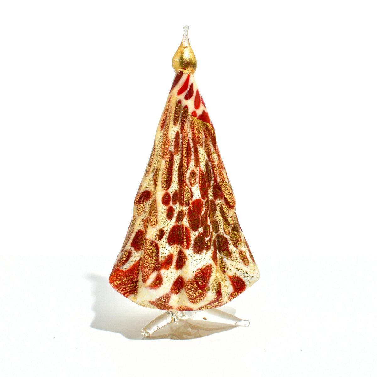 Murano Blown Glass Macchia Christmas Tree, Handmade, 24k Gold