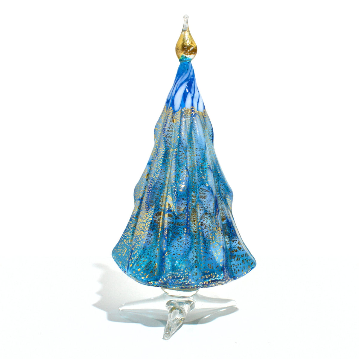 Murano Blown Glass Macchia Christmas Tree, Handmade, 24k Gold