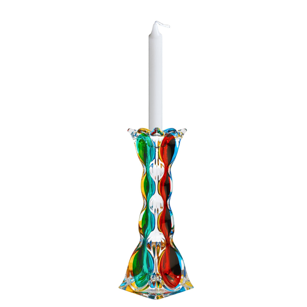 Mare Candleholder, Hand-Painted Italian Crystal, Set of 2