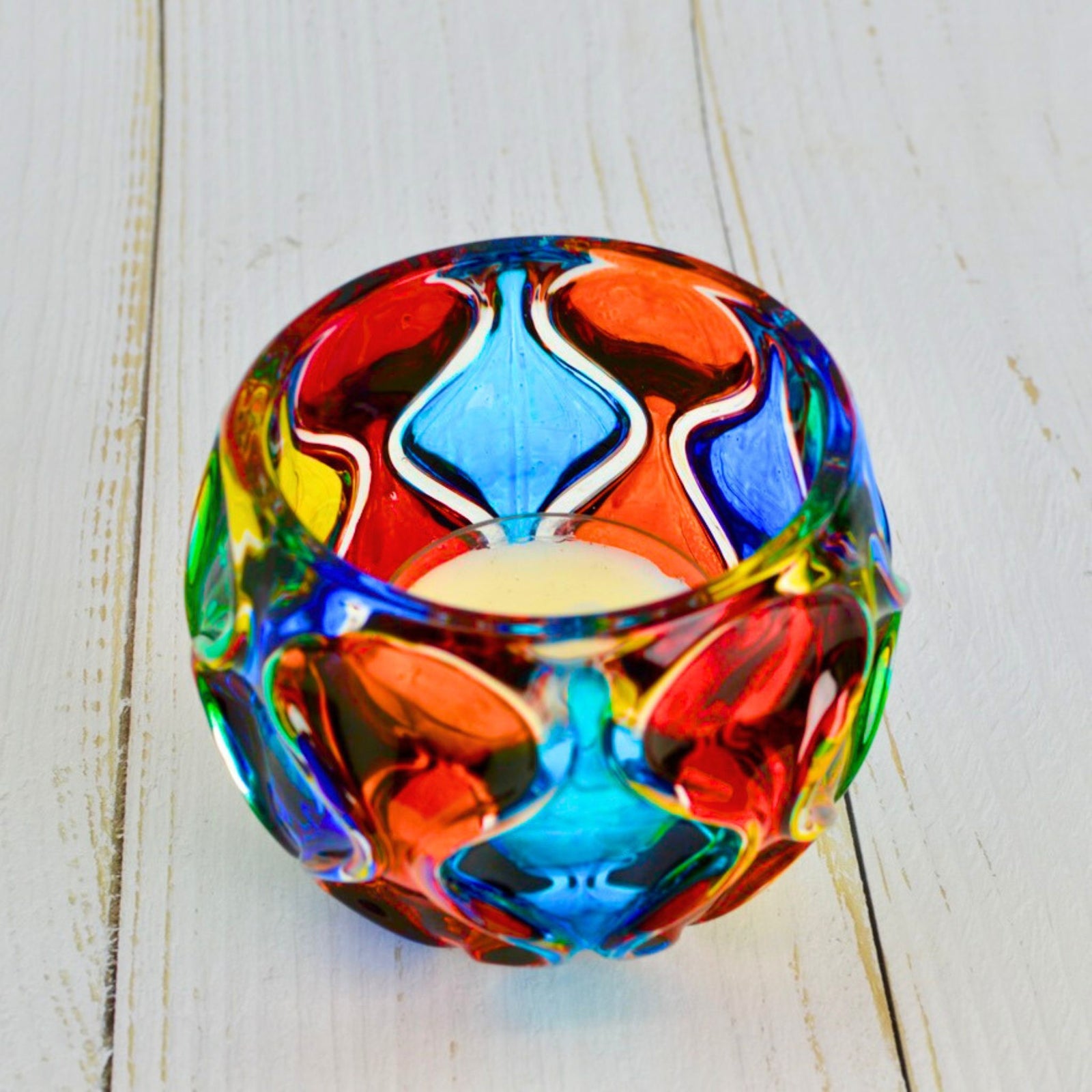 Mare Round Candleholder, Votive, Italian Crystal - My Italian Decor