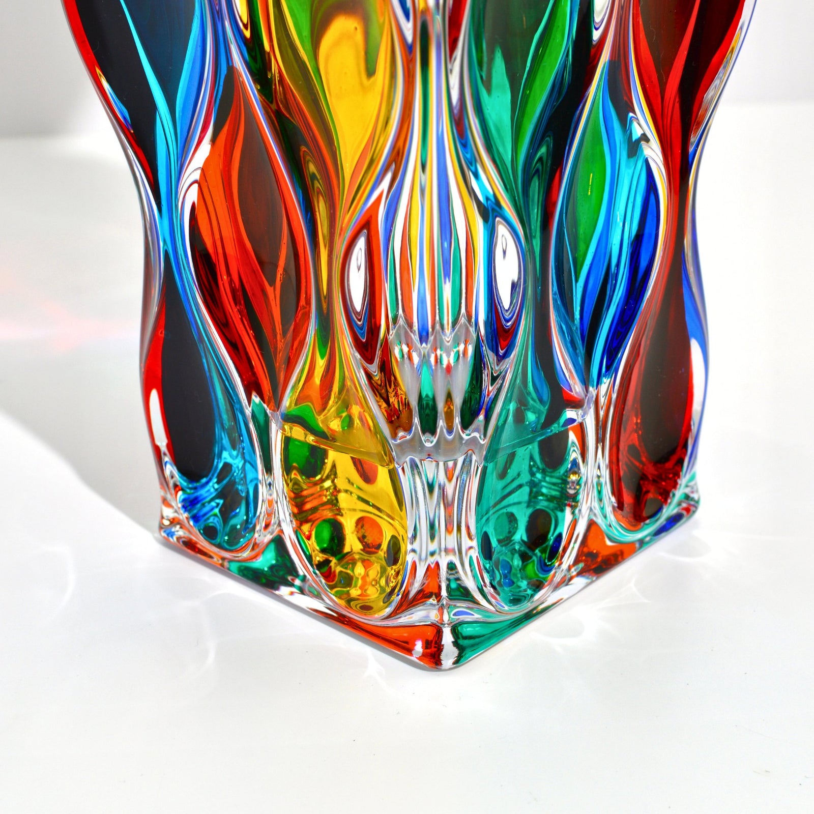 Hand-painted Italian crystal Mare decanter by MyItalianDecor, featuring elegant glass craftsmanship and intricate design.
