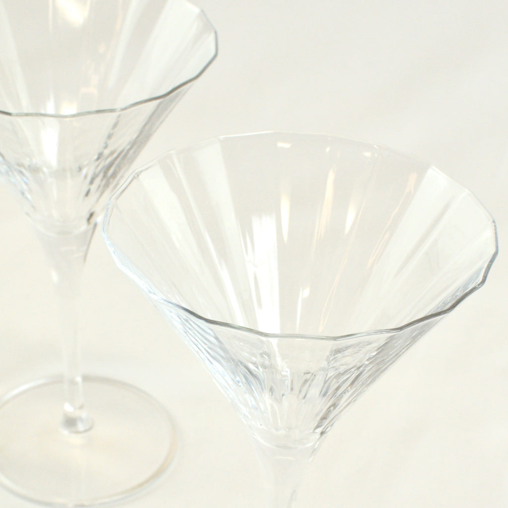 Set of 2 Martini Glasses - Bach Clear Italian Glass - Made in Italy - My Italian Decor