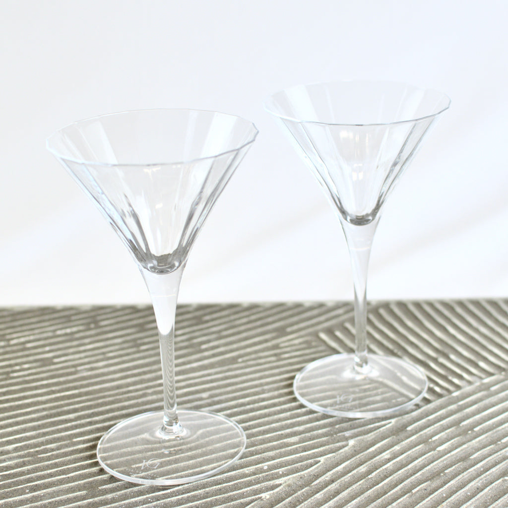 Set of 2 Martini Glasses - Bach Clear Italian Glass - Made in Italy - My Italian Decor