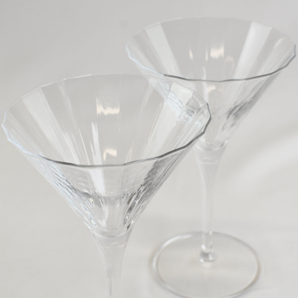 Set of 2 Martini Glasses - Bach Clear Italian Glass - Made in Italy - My Italian Decor