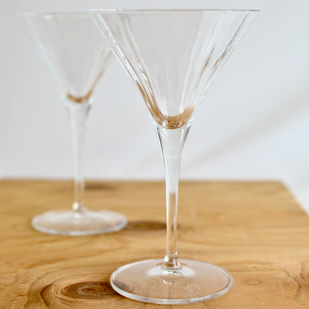 Set of 2 Martini Glasses - Bach Clear Italian Glass - Made in Italy - My Italian Decor