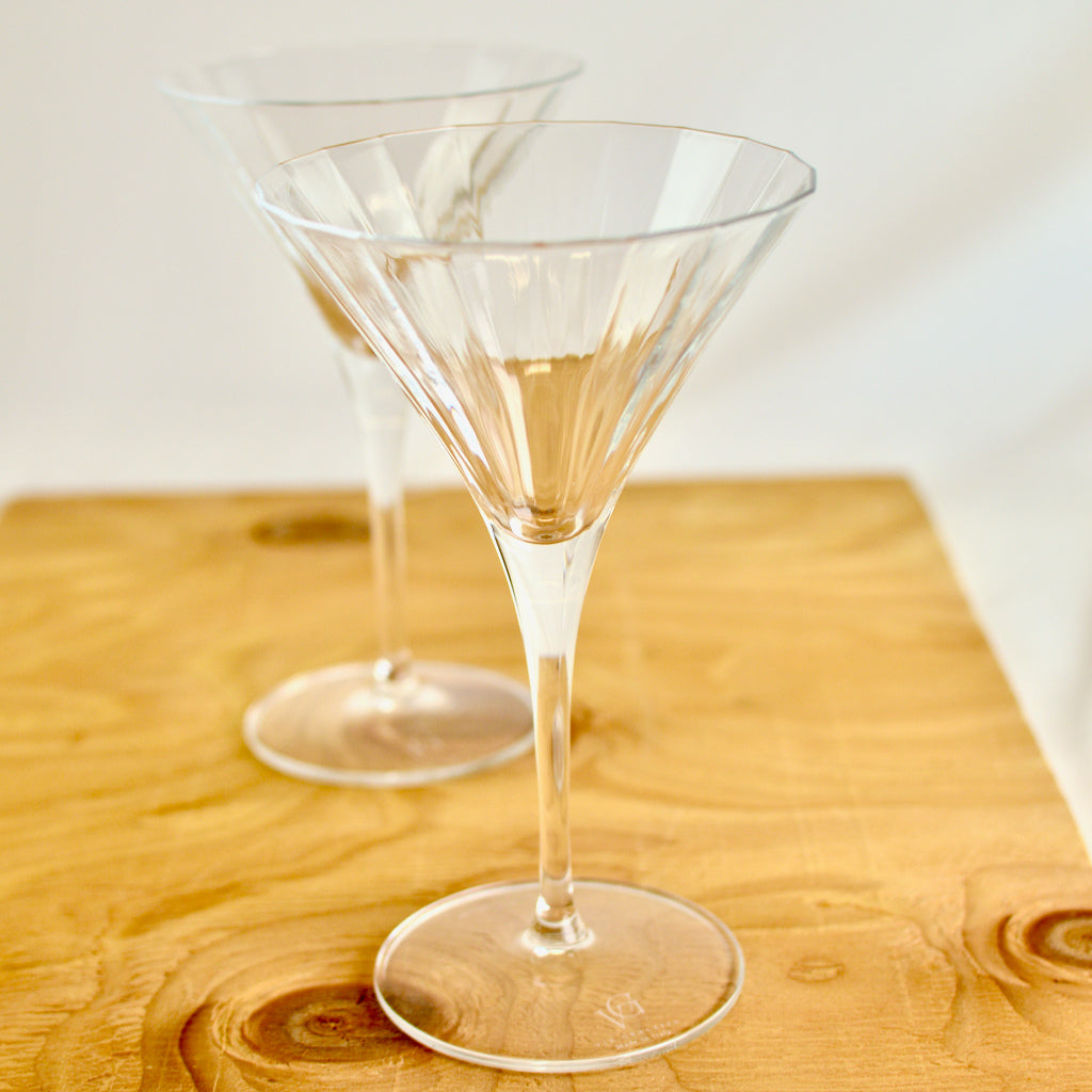 Set of 2 Martini Glasses - Bach Clear Italian Glass - Made in Italy - My Italian Decor