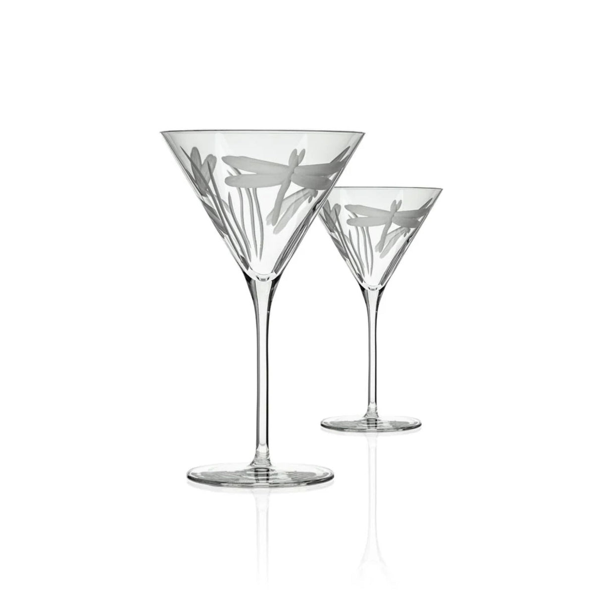 Set of 2 - Dragonfly Martini Glasses - USA Made - My Italian Decor