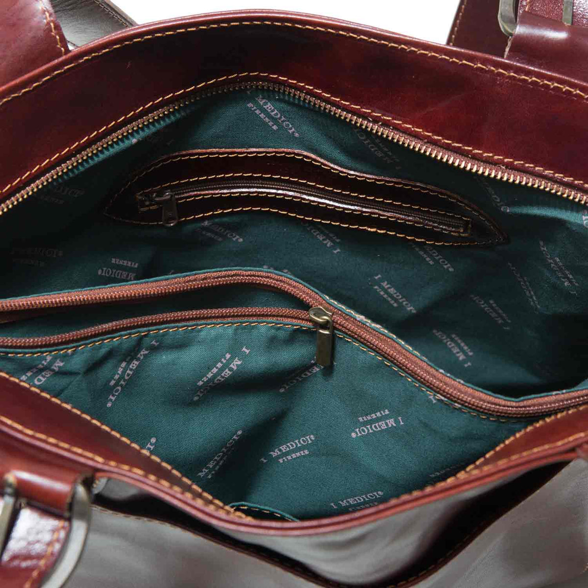 Pavia Shopping Tote, Italian Leather, Made in Italy - My Italian Decor