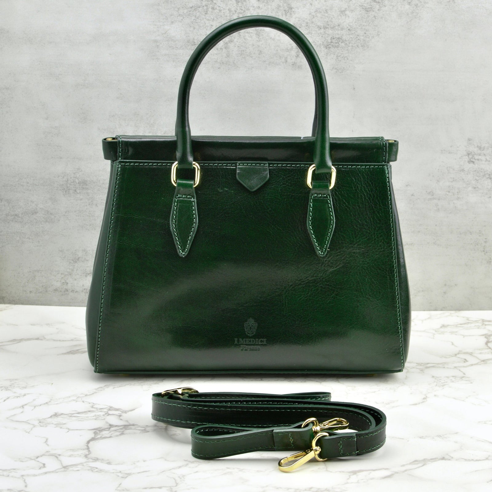 Lizzy & Betta honey-colored Italian leather top handle handbag with structured design and elegant craftsmanship.