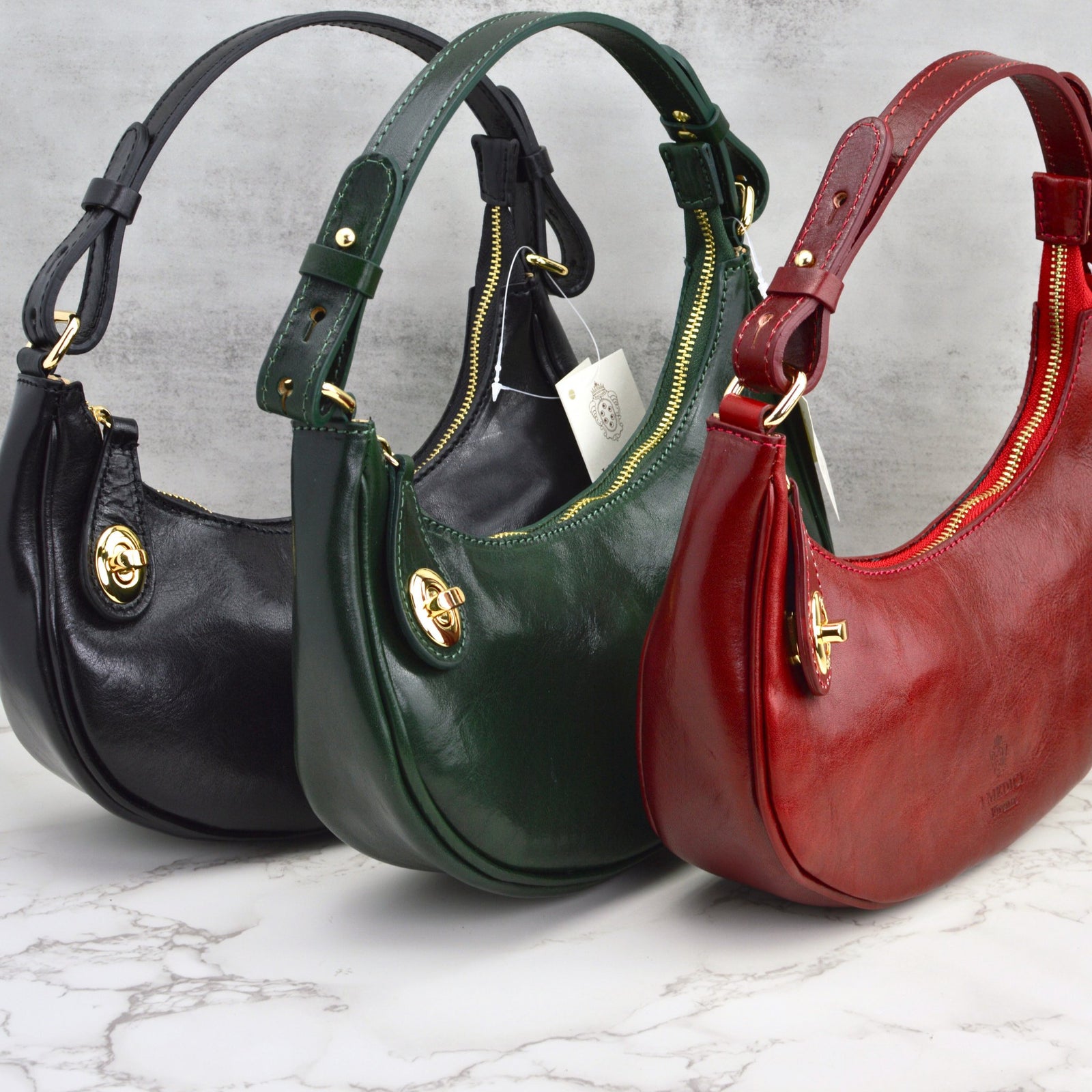 Flavia Italian Leather Small Shoulder Bag, Made in Italy - My Italian Decor