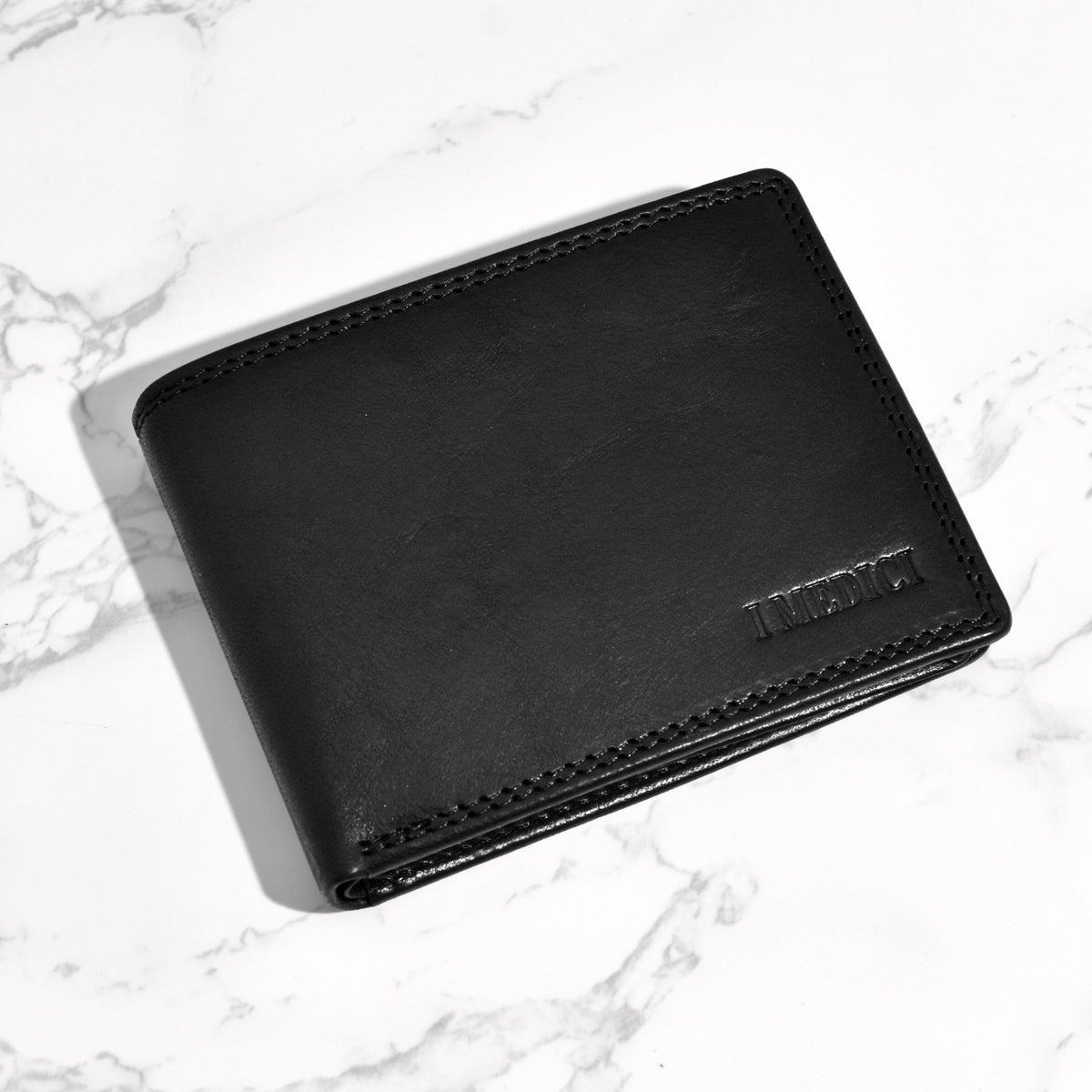 Men&#39;s Italian Leather Bi-Fold Wallet with Flip ID - My Italian Decor