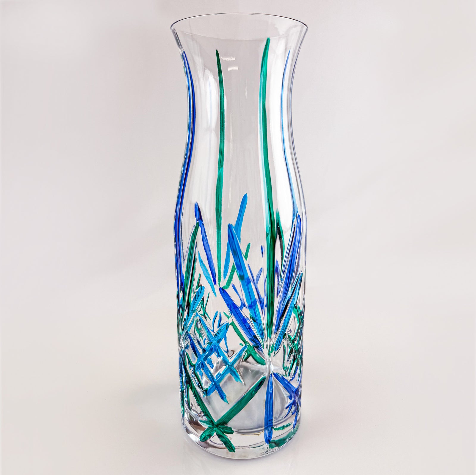 Crystal Carafe Pitcher Blue & Green Melodia, Made in Italy - My Italian Decor
