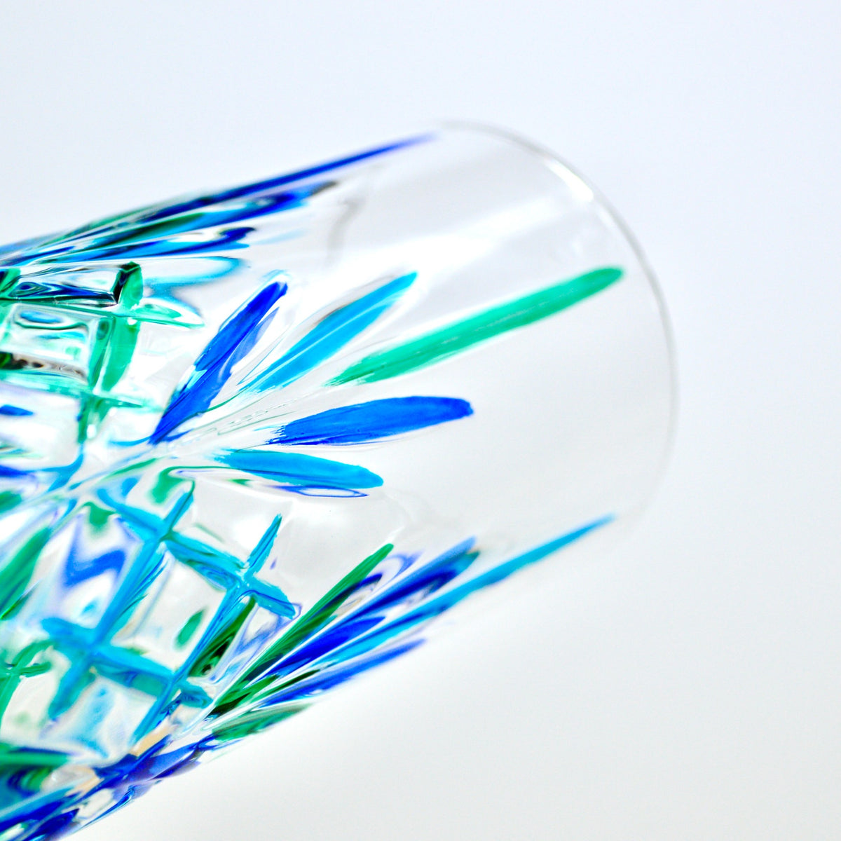 Melodia Tall Drinking Glasses, Blue/Green, Set of 2, Made In Italy - My Italian Decor