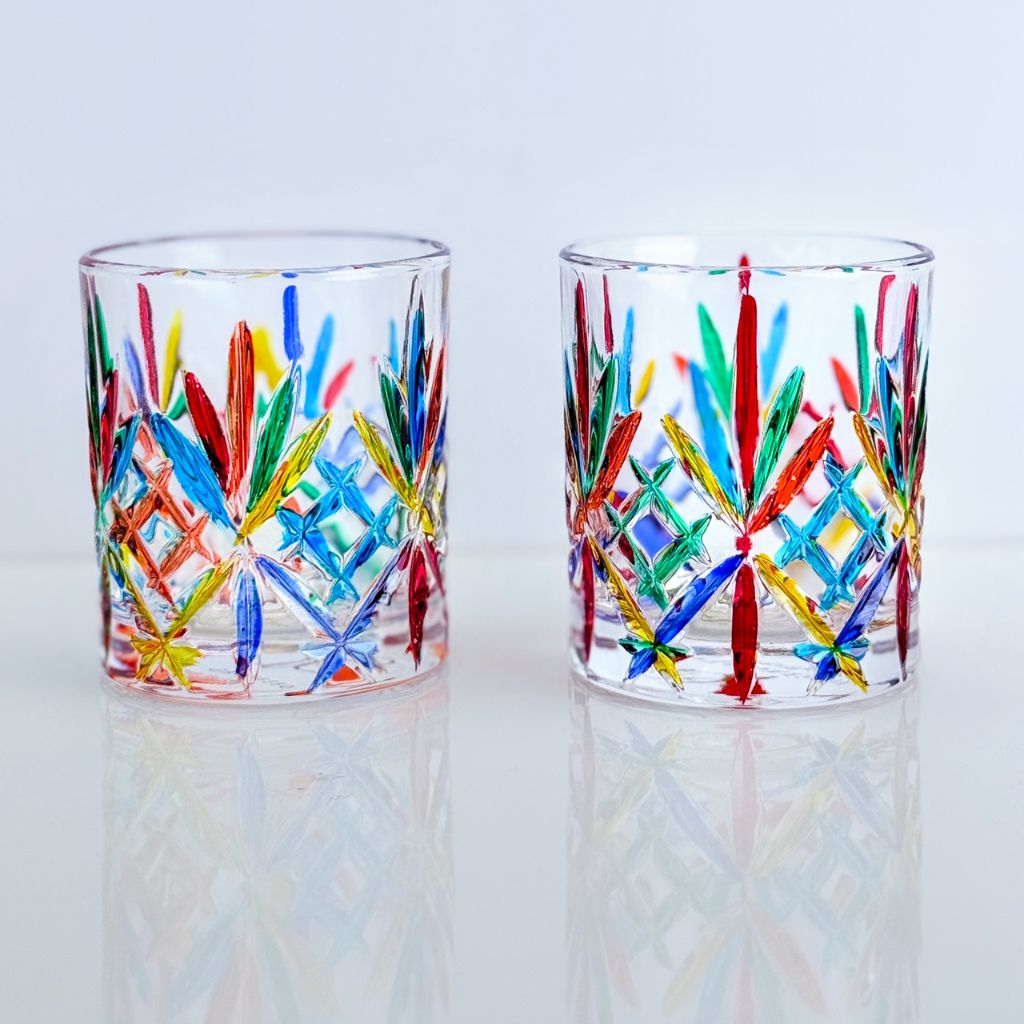 Italian Crystal Shot Glasses, Set of 6, Melodia, Made in Italy