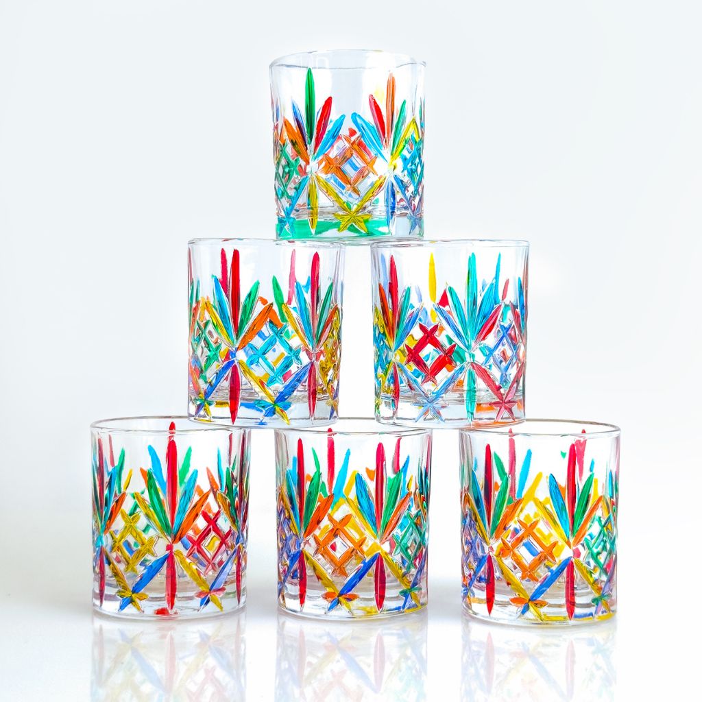 Italian Crystal Shot Glasses, Set of 6, Melodia, Made in Italy
