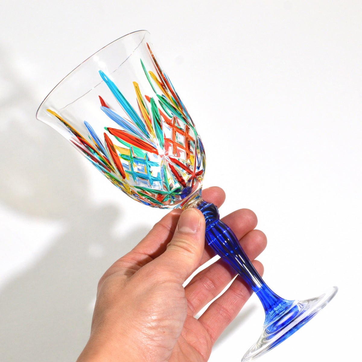 Melodia Wine Glasses, Hand-Painted Italian Crystal, Set of 2