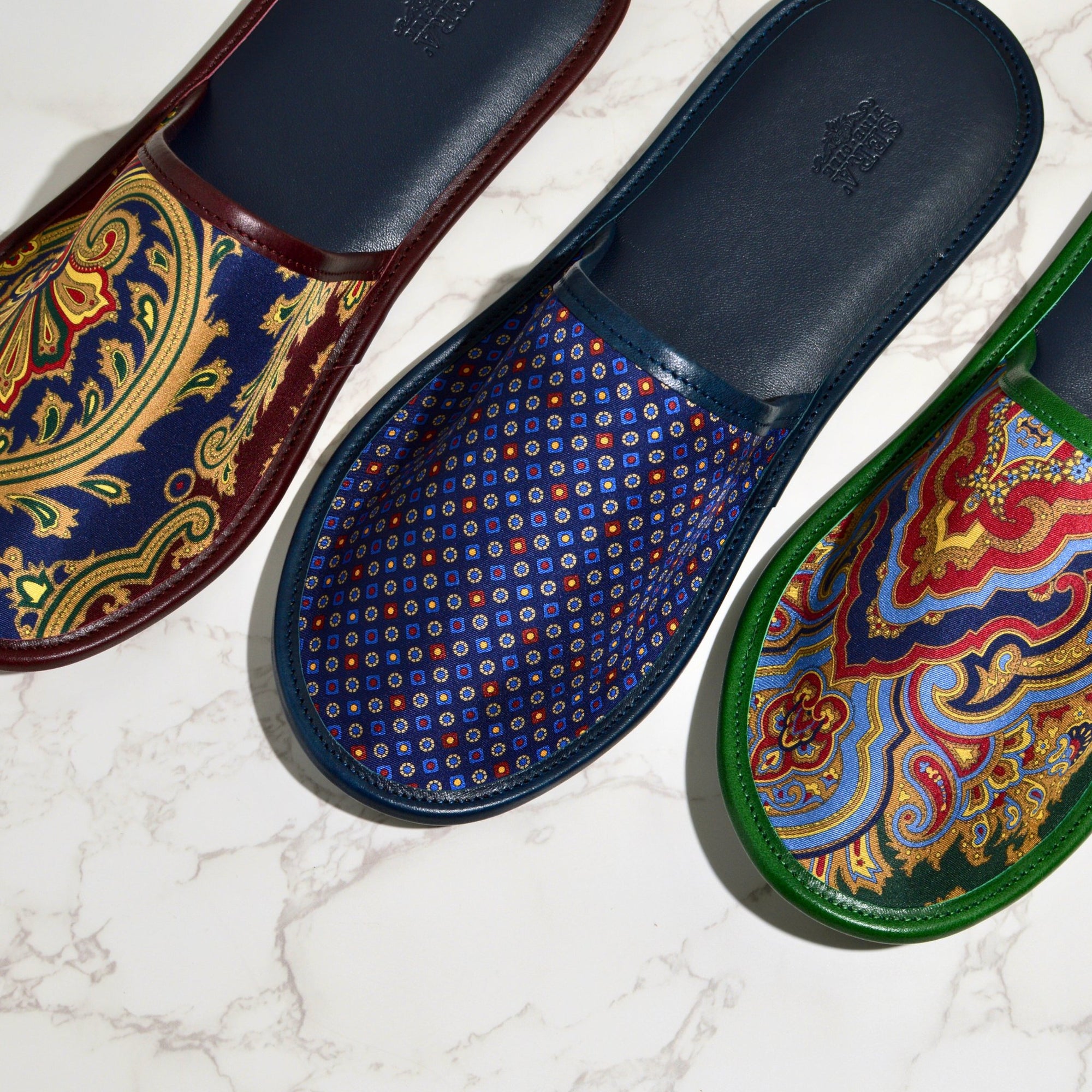 Men's Luxurious Silk and Leather Slippers, Made in Italy - My Italian Decor